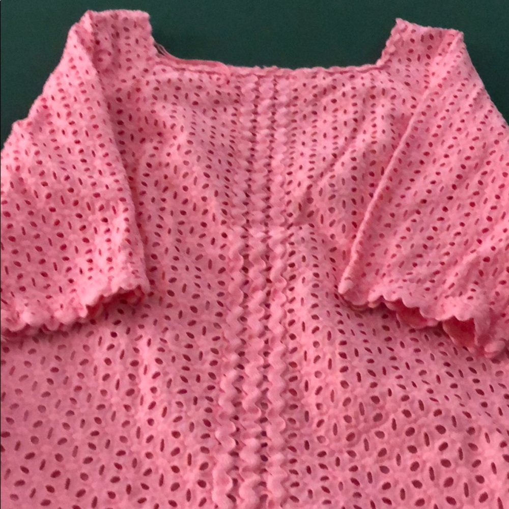 Coral eyelet dress